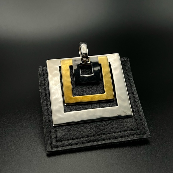 Robert Lee Morris RLM Studio Sterling 925 & Brass Modernist Square Pendant - Picture 3 of 10